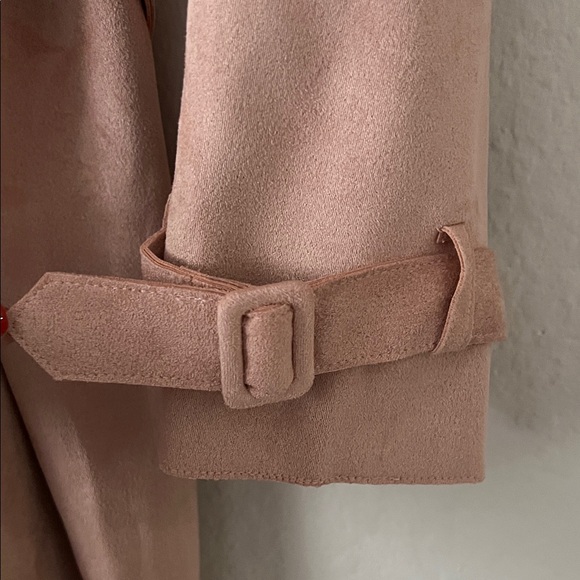 NWT Rebel Wilson x Angels Suede Belted Trench Coat in Blush in Size 3XL - Picture 9 of 14